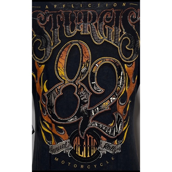 Affliction Women's T-Shirt Strugis 82 Biker Tattoo - Picture 8 of 12